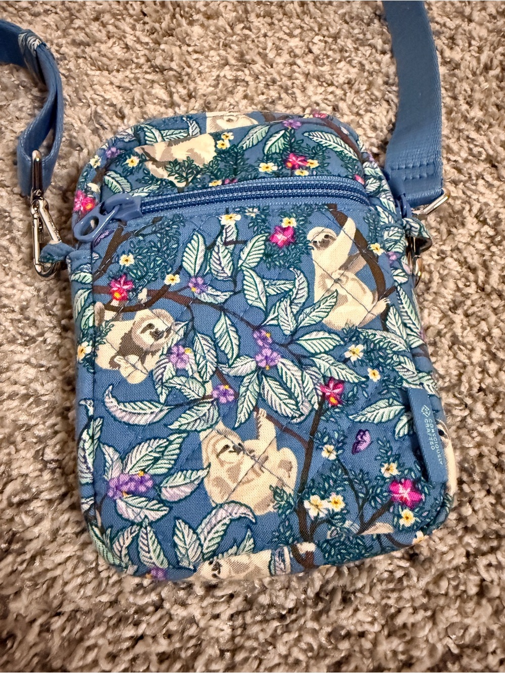 Vera Bradley “Hanging Around" Sloth RFID Crossbody - Picture 2 of 7